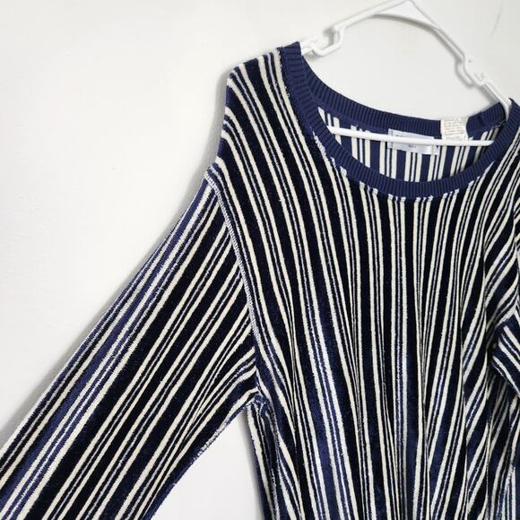Sonia Rykiel Velvet Striped Relaxed Pullover Nautical Retro - Picture 5 of 7